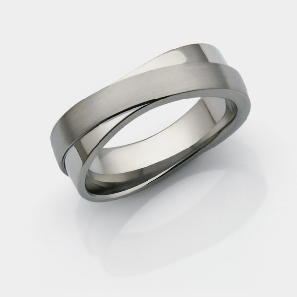 Infinity titanium wedding ring