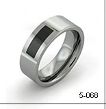 Tungsten rings with black inlay