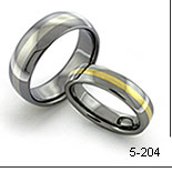 tungsten ring with gold inlay