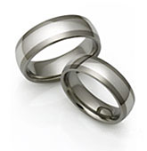 double wide platinum inlay titanium ring