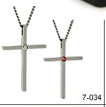 titanium cross pendant with diamond