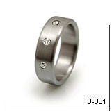 3 stone titanium ring