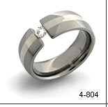 titanium ring set with round diamond