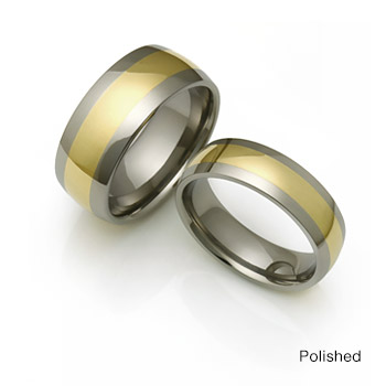 Titanium Stone Inlay authentic Triple Channel Rings