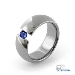 Tension set titanium rings