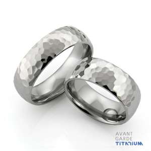 Domed Hammer Titanium Rings