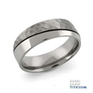 Hammer Titanium Rings with Offset Design